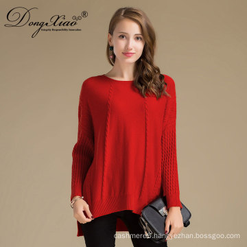 Long Sleeves Cashmere Pure Orange Girls Korea Knit Sweaters Design